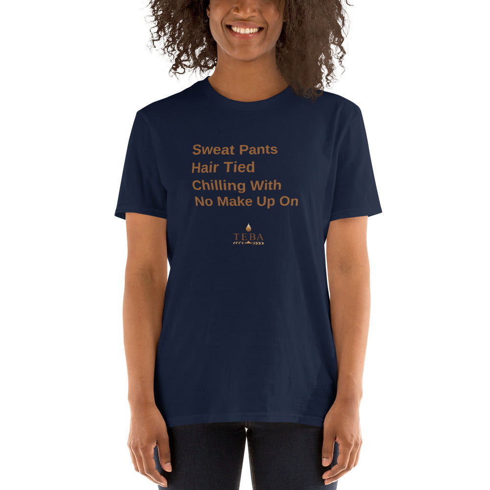 Sweat Pants / Hair Tied T-Shirt
