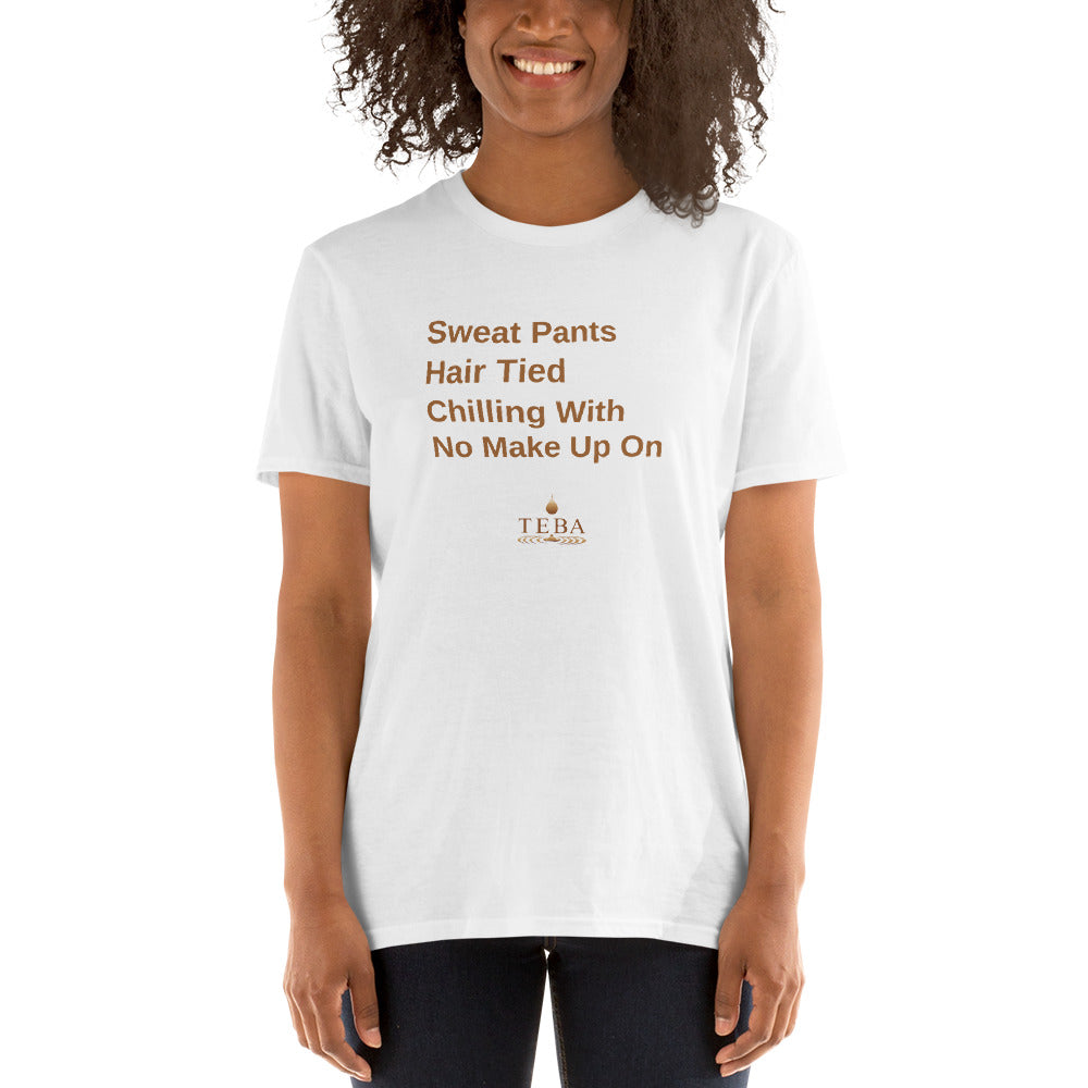 Sweat Pants / Hair Tied T-Shirt