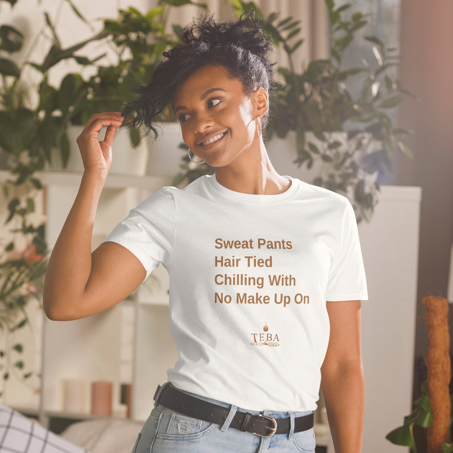 Sweat Pants / Hair Tied T-Shirt